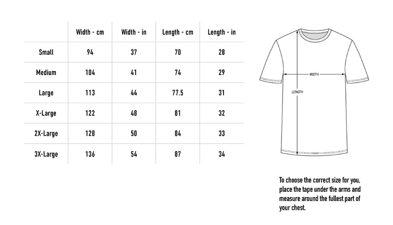 Size chart for Big Elk T-Shirt - Natural